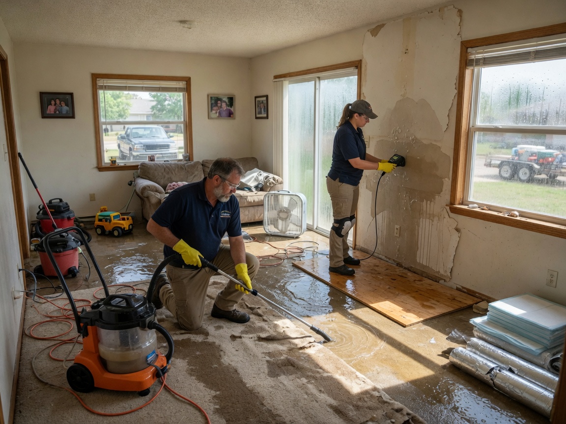Water Damage Restoration work by Midland Water & Mold Help in Midland, Michigan