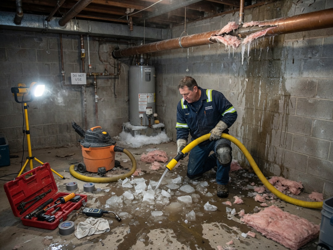 Frozen and Burst Pipe Water Cleanup in Midland